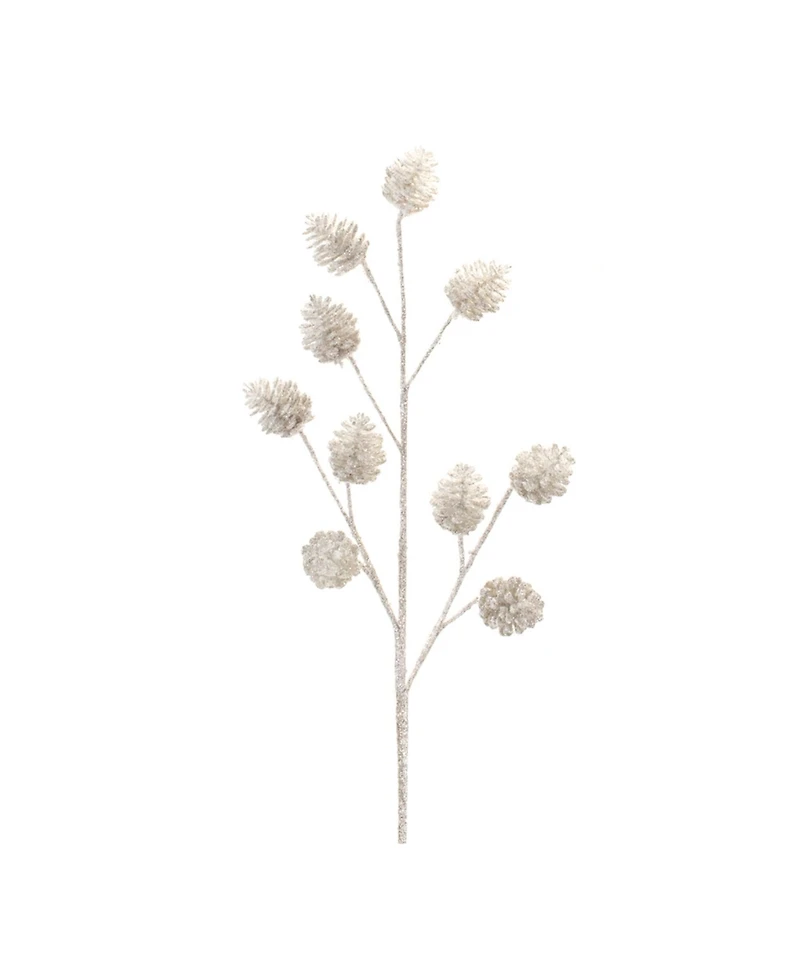 Slickblue Set of 6 Glitter Pine Cone Sprays – Ideal for Festive Holiday and Winter Decor