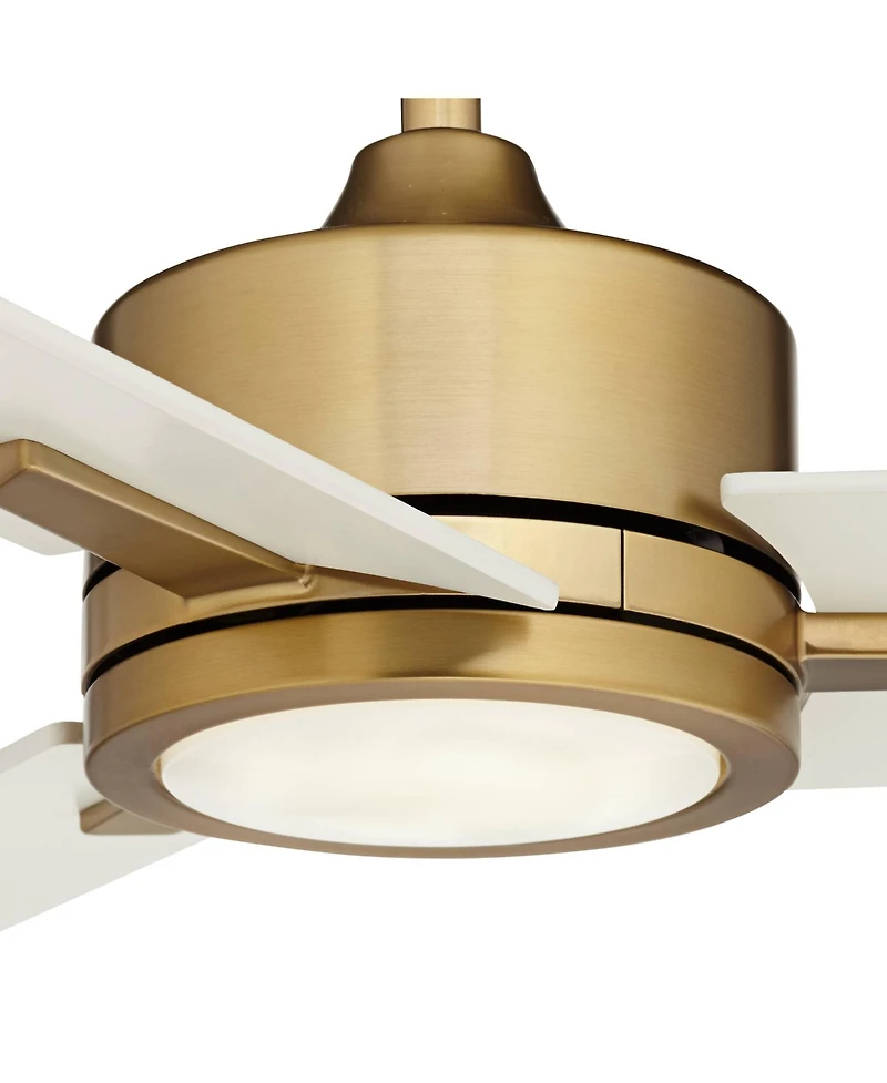 Casa Vieja 60" Monte Largo Modern Indoor Ceiling Fan 3 Blade Led Light Remote Control Soft Brass Finish Bedroom Living Room