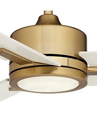 Casa Vieja 60" Monte Largo Modern Indoor Ceiling Fan 3 Blade Led Light Remote Control Soft Brass Finish Bedroom Living Room
