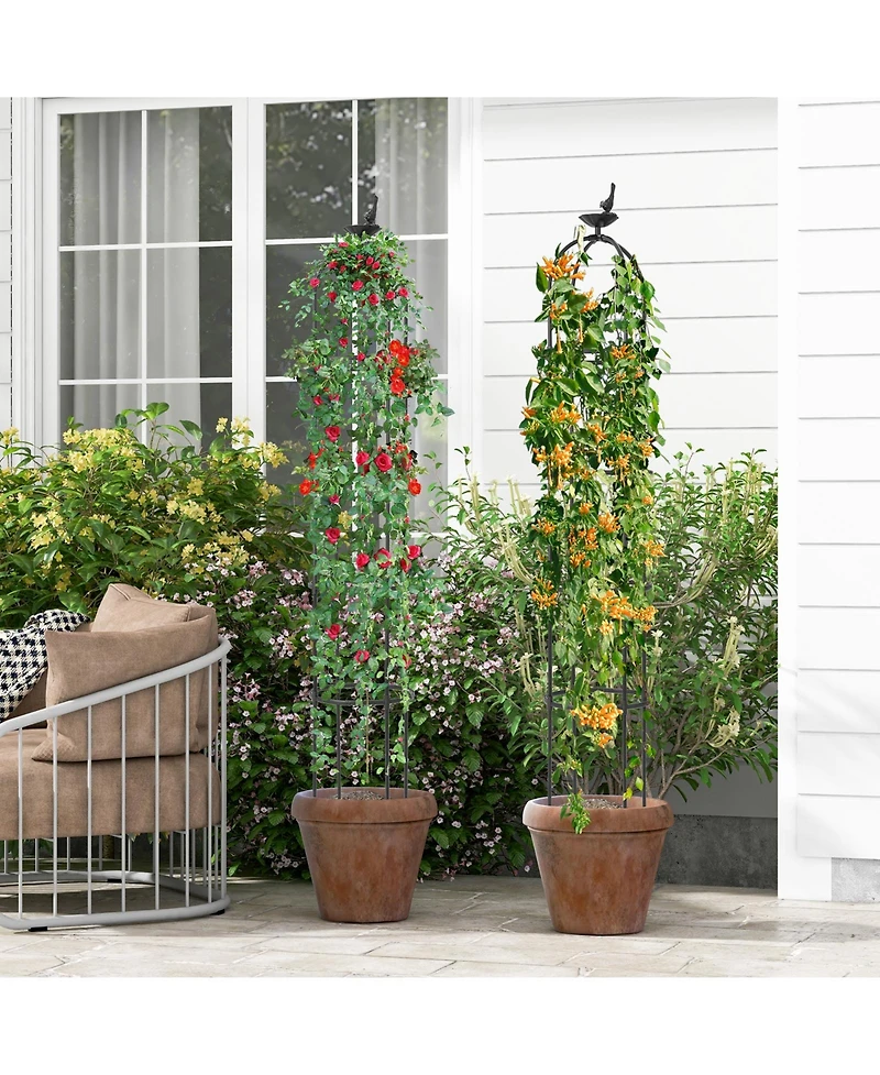 Skonyon Giantex 2-Pack Garden Obelisk Trellis for Climbing Plants