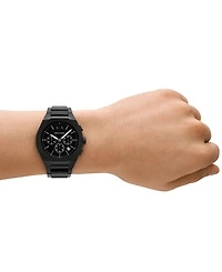 A|X Armani Exchange Men's Sync Quartz Chronograph Black Stainless Steel Watch 42MM