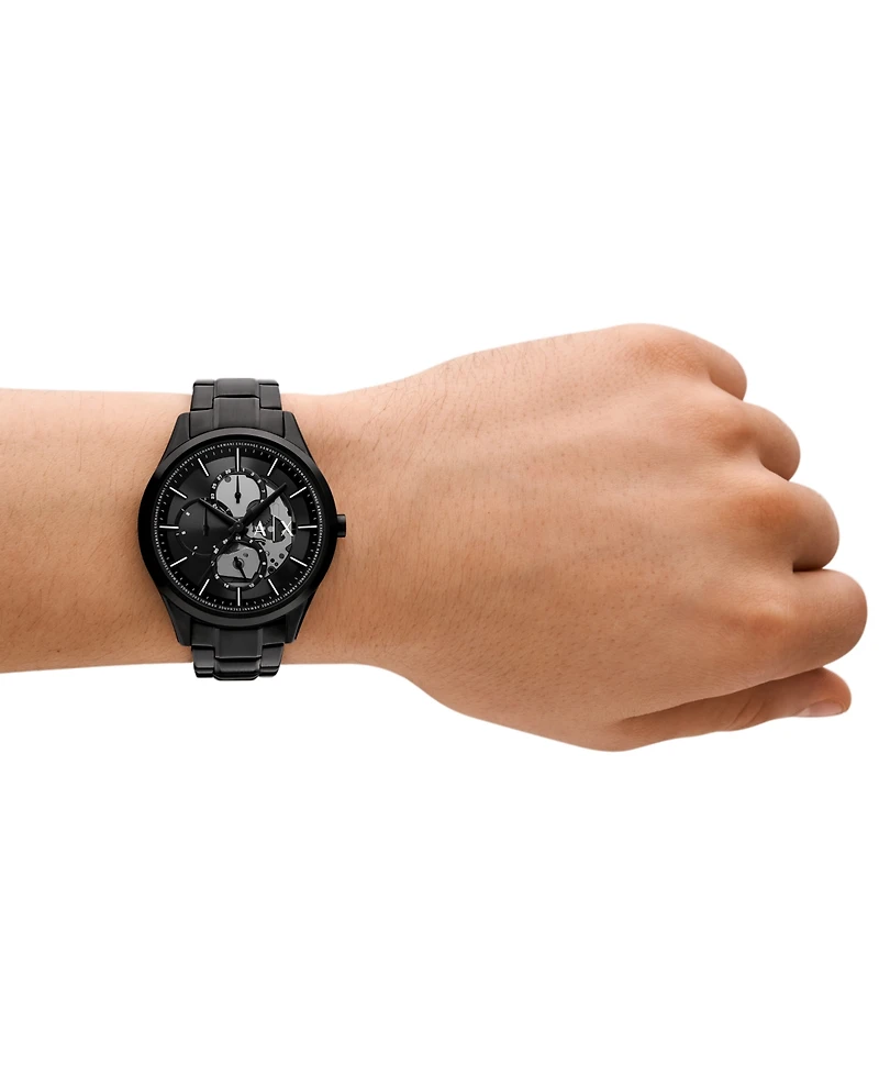 A|X Armani Exchange Men's Quartz Multifunction Black Stainless Steel 42MM
