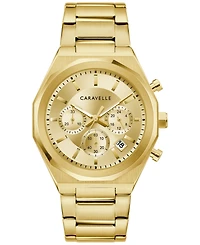 Caravelle Men's Chronograph Gold-Tone Stainless Steel Bracelet Watch 40mm