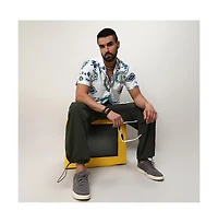 Men's Chalk White Mesh Aztec Shirt