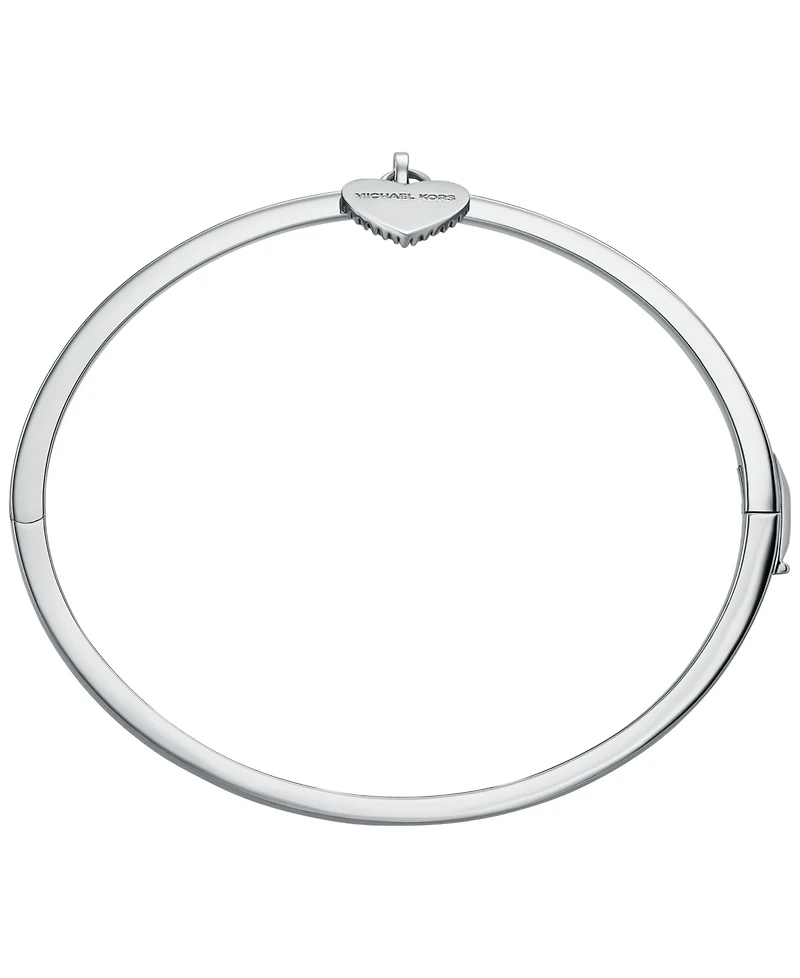 Michael Kors Brass Heart Two-Sided Charm Bangle Bracelet