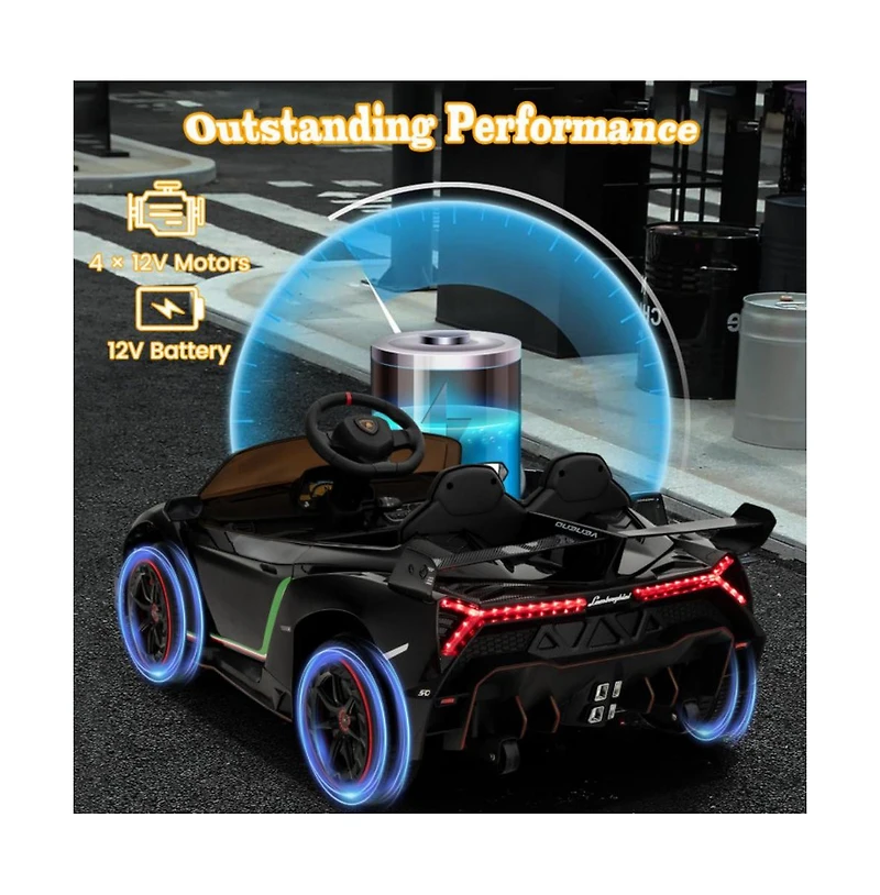 12V Licensed Lamborghini 4WD Kids Ride-on Sports Car with 2.4G Remote