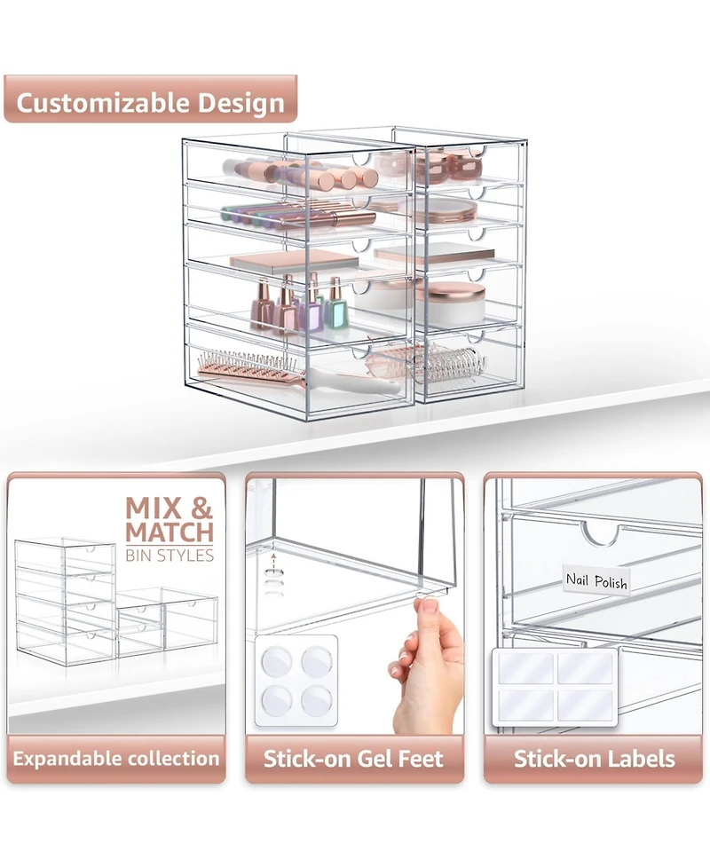 Sorbus Drawers Acrylic Organizer for Makeup, Organization and Storage, Art Supplies, Jewelry, Stationary