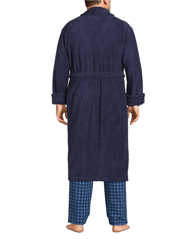Lands' End Big & Tall Calf Length Turkish Terry Robe