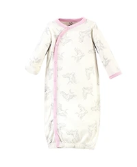 Touched by Nature Baby Girls Organic Cotton Side-Closure Snap Long-Sleeve Gowns 3pk