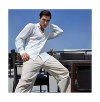 Men's Chalk White Pleat-Creased Shirt