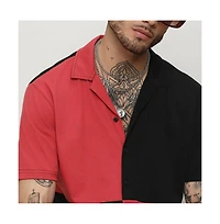 Campus Sutra Men's Crimson Red & Jet Black Maxi Checkers Shirt