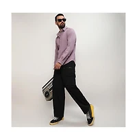 Campus Sutra Men's Lavender Stripe-Creased Shirt
