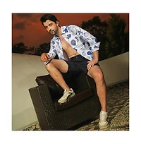 Men's Chalk White:Indigo Blue Seashell Shirt