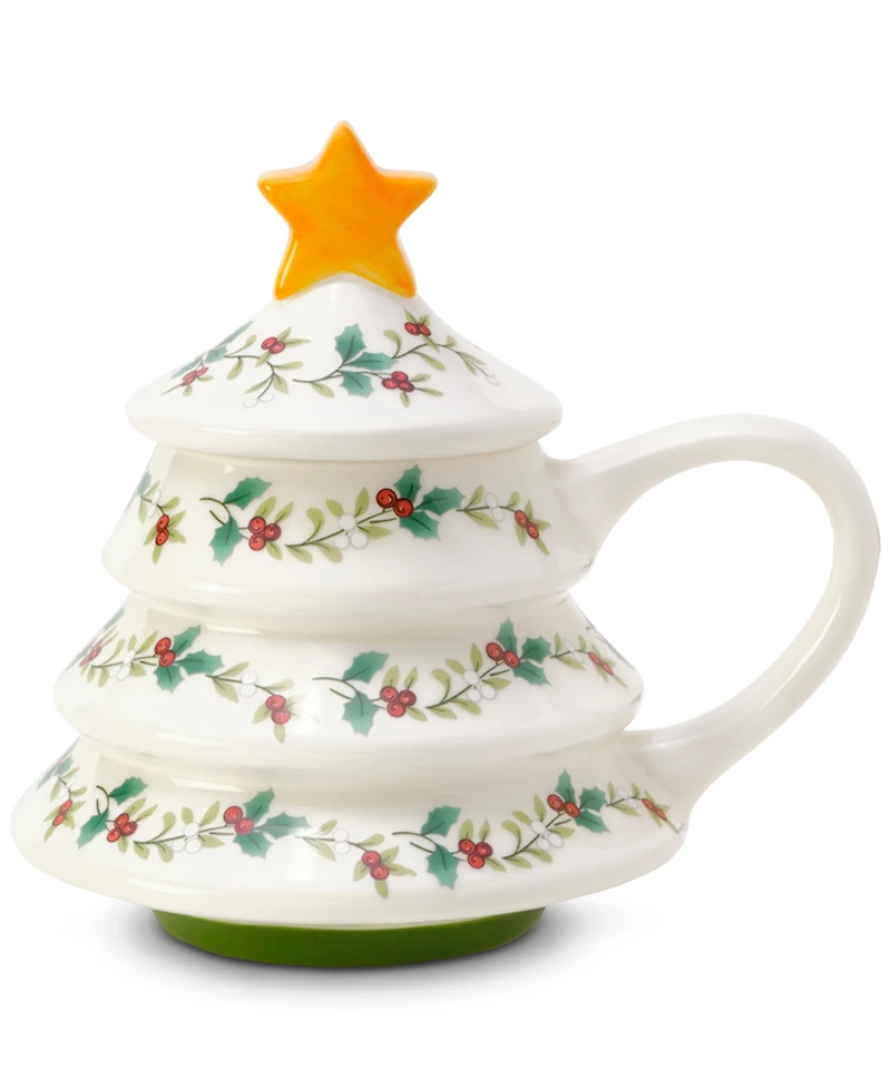Winterberry Figural Christmas Tree Mug