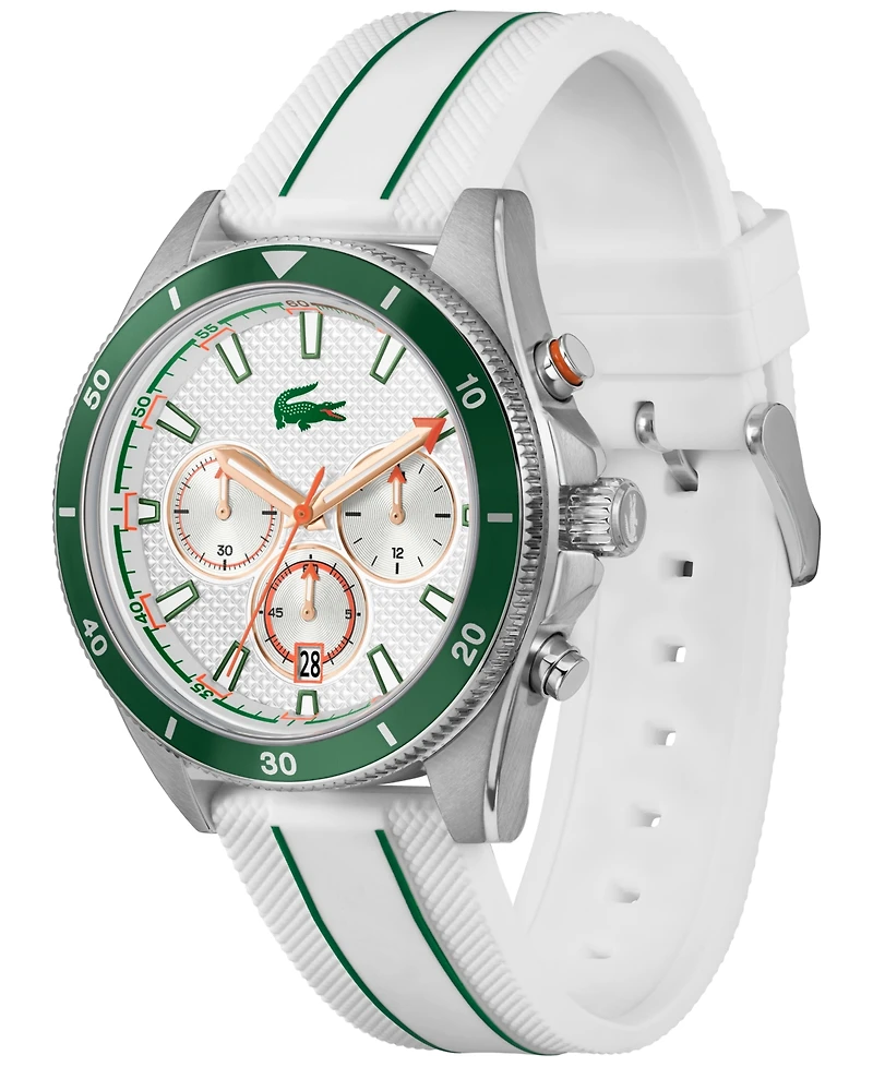 Lacoste Men's Mainsail White Silicone Watch 43mm