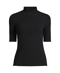 Lands' End Women's Wide Rib Mock Turtleneck