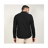 Campus Sutra Men's Midnight Black Embossed Micro Check Shirt