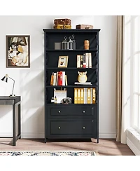 Tribesigns 2 Drawer File Cabinet Filing Cabinet with Shelves Tall Vertical Filling Cabinet for Letter/Legal/A4 Size File, Printer Stand with Storage S