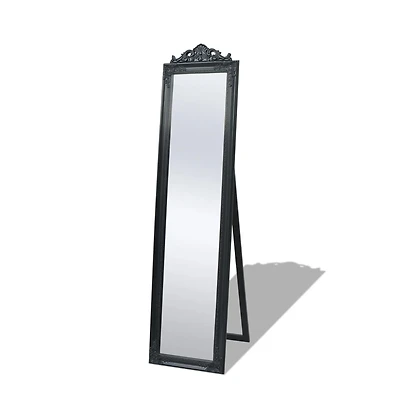 vidaXL Free-Standing Mirror Baroque Style 63"x15.7" Black