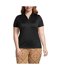 Lands' End Plus School Uniform Short Sleeve Rapid Dry Sport Neck Polo Shirt