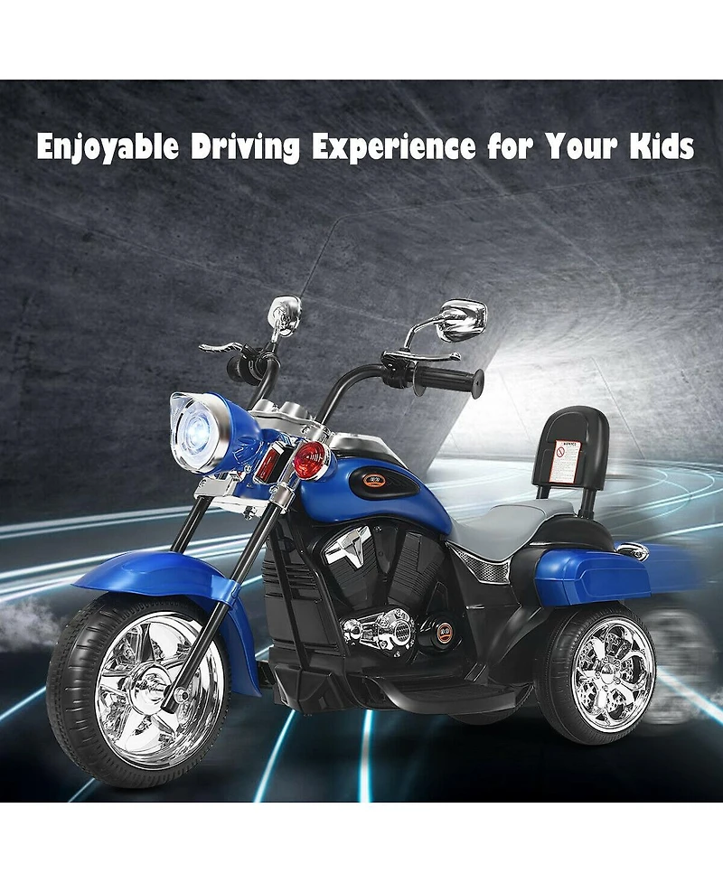 6V Powered Toddler 3-Wheel Motorbike Ride On Toy with Horn and Headlight