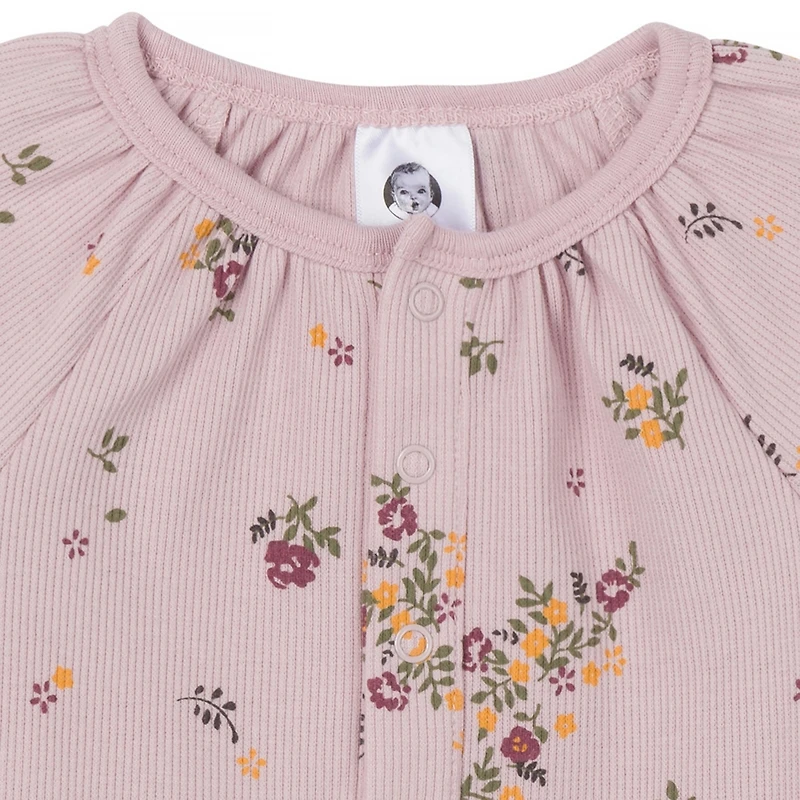 Gerber Baby Girls Long Sleeve Apples Dress