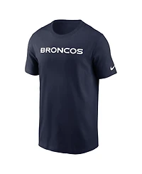 Nike Men's Navy Denver Broncos Primetime Wordmark Essential T-Shirt