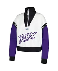 Nike Women's White Phoenix Mercury Buzzer Beaters Satin Stitch Quarter-Zip Pullover Jacket