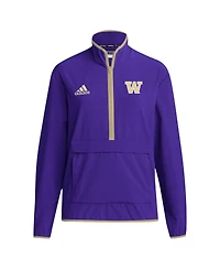 Adidas Men's Purple Washington Huskies Coaches Sideline Half-Zip Jacket