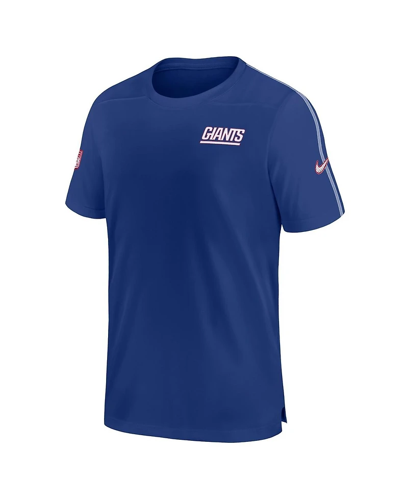 Nike Men's Royal New York Giants 2024 Sideline Coach Uv Performance T-Shirt