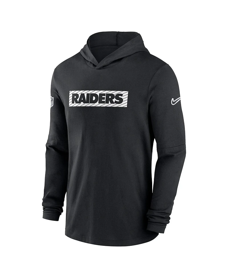Nike Men's Black Las Vegas Raiders Sideline Hoodie Performance Long Sleeve T-Shirt