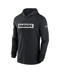 Nike Men's Black Las Vegas Raiders Sideline Hoodie Performance Long Sleeve T-Shirt