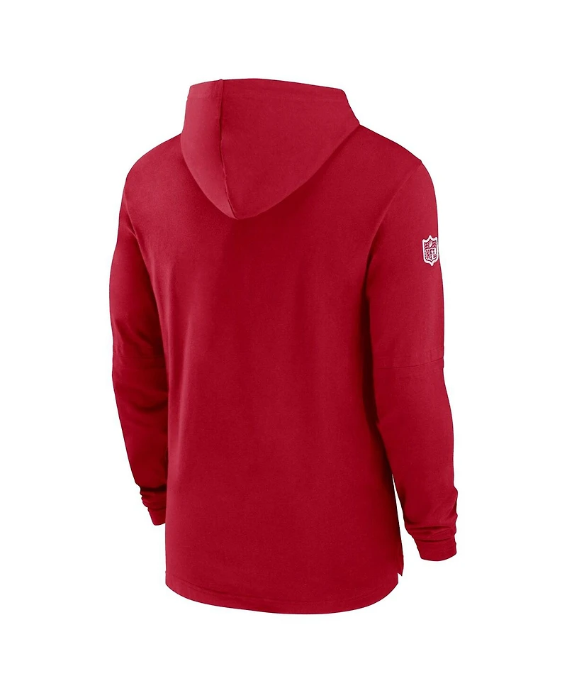Nike Men's Red Tampa Bay Buccaneers Sideline Hoodie Performance Long Sleeve T-Shirt