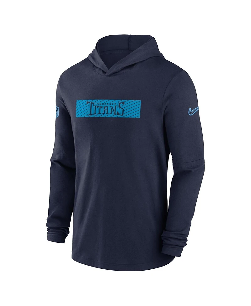 Nike Men's Navy Tennessee Titans Sideline Hoodie Performance Long Sleeve T-Shirt