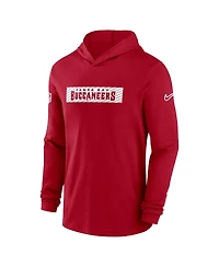 Nike Men's Red Tampa Bay Buccaneers Sideline Hoodie Performance Long Sleeve T-Shirt