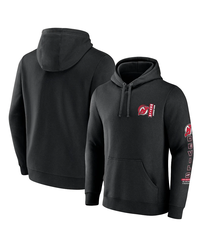 Fanatics Men's Black New Jersey Devils Revolution Pullover Hoodie