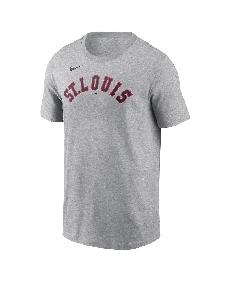 Nike Men's Paul Goldschmidt Gray St. Louis Cardinals 2024 Rickwood Classic Fuse Name Number T-Shirt