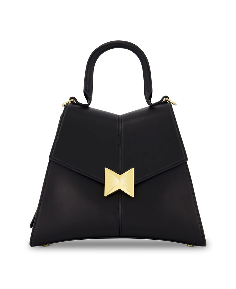 Gold Plated Hardware Angular Leather Handbag
