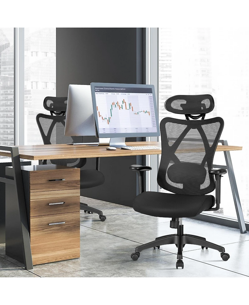 Skonyon High Back Mesh Executive Chair with Adjustable Lumbar Support