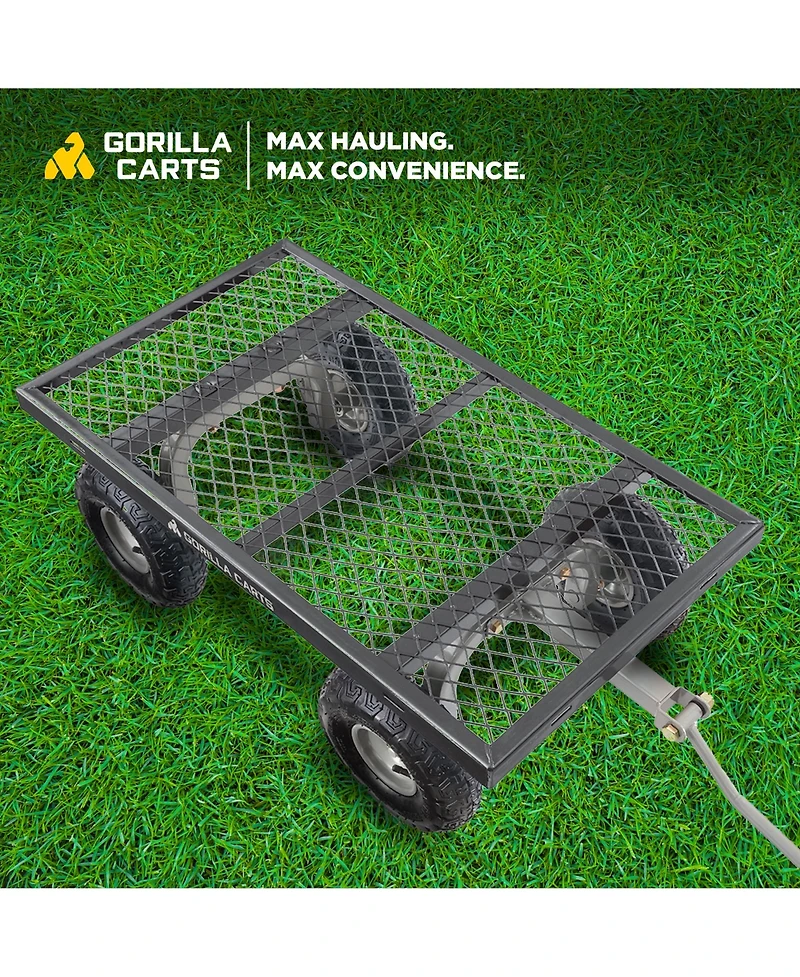 Gorilla Carts Steel Utility Cart Garden Beach Wagon, 800 Pound Capacity, Gray