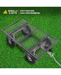 Gorilla Carts Steel Utility Cart Garden Beach Wagon, 800 Pound Capacity, Gray