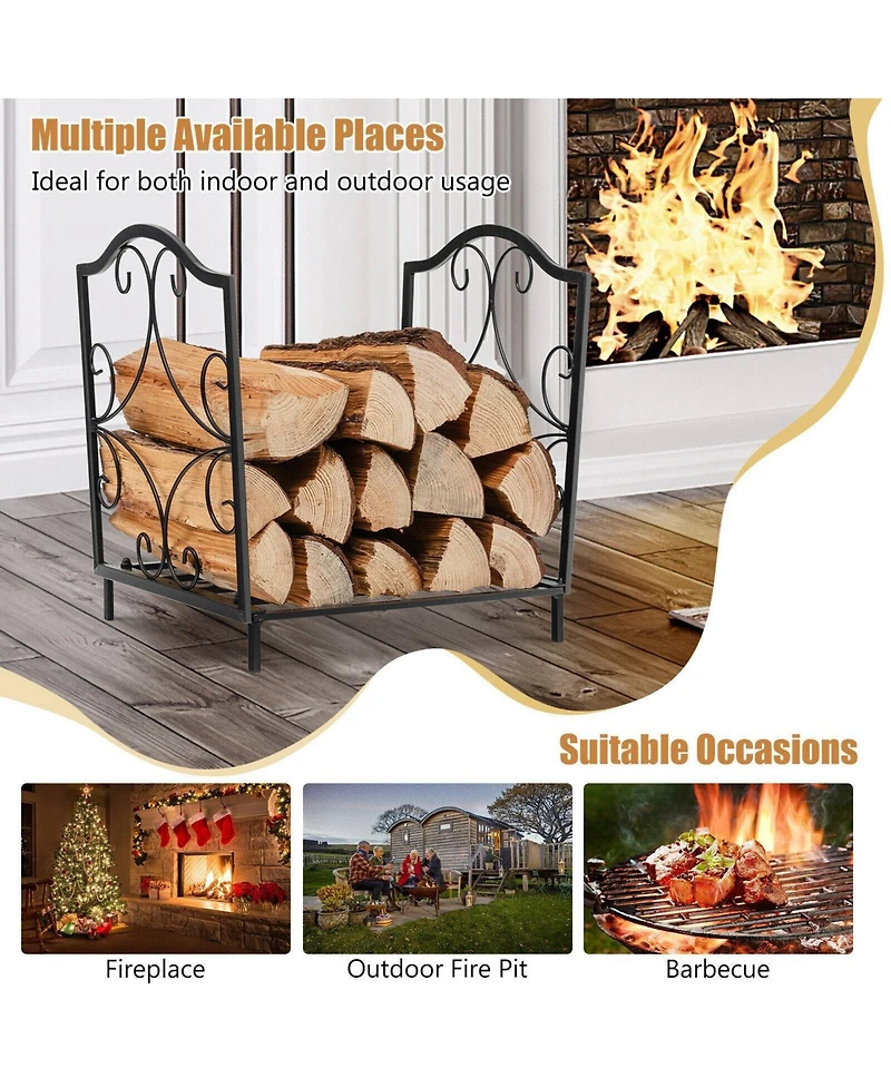 Givimo Heavy-Duty Steel Firewood Log Rack
