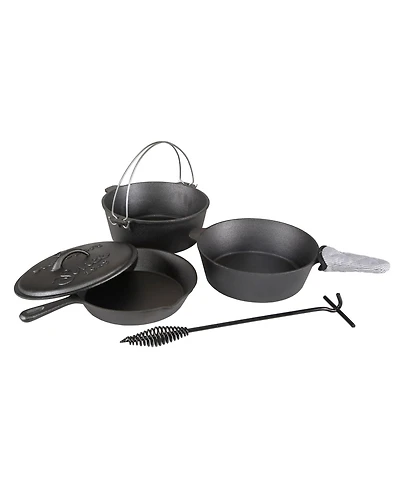 Stansport Pre-Seasoned Cast Iron Cook Set 6 Piece Set