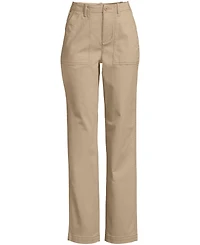 Lands' End Petite High Rise Chino Utility Straight Leg Pants