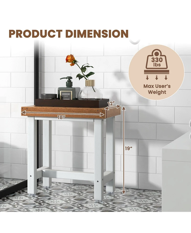 Sugift 18 x 12 Inch Waterproof Bathroom shower Stool