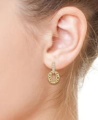 Effy Diamond Openwork Dangle Hoop Drop Earrings (3/8 ct. t.w.) in 14k Gold