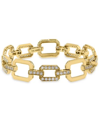 Effy Diamond & Polished Octagon Link Bracelet (2-5/8 ct. t.w.) in 14k Gold