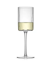 JoyJolt Elle Fluted Cylinder White Wine Glasses, Set of 2