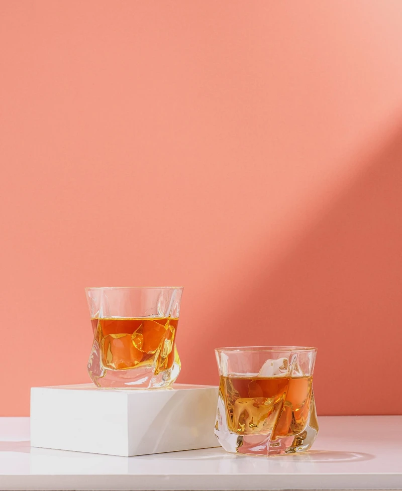 JoyJolt Aurora Whiskey Glasses, Set of 2