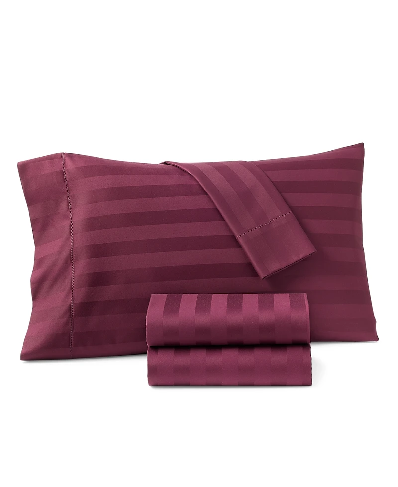 Last Act! Charter Club 1.5" Stripe 550 Thread Count 100% Cotton 3-Pc. Sheet Set, Twin, Exclusively at Macy's